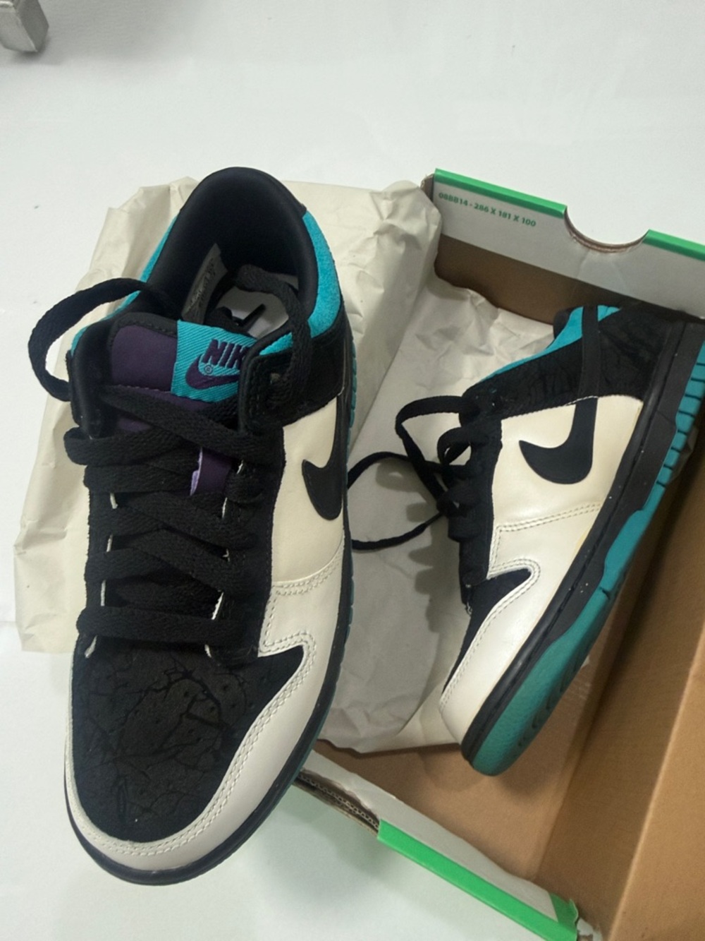Nike Nyx Dunk Low JR Box Label - Black/White/Aqua/Grand Purple